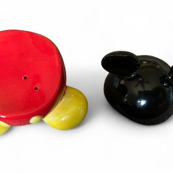 Disney Mickey Mouse Ceramic Salt & Pepper Shaker - Black, Red, Yellow - Picture 3 of 3